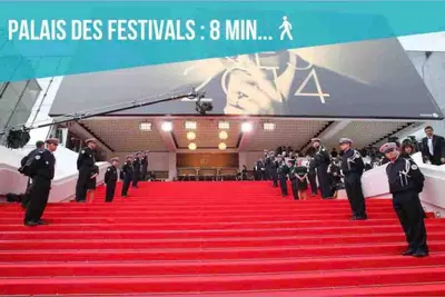 an aerial view of a harbor filled with boats at Perle Rare Cannes Croisette Vue Mer Parking 4P in Cannes