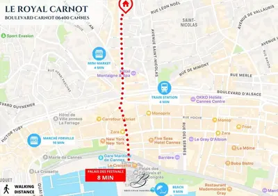 a map of the lviv imperial camelort at Le Royal Carnot - Studio - Cannes Centre Terrasse in Cannes