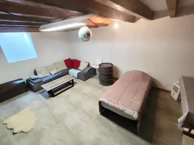 a large living room with a couch at CANNES t4 bourgeois 790M de la plage, Palais et Croisette in Cannes
