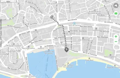 a map of the city of bermondsey at Studio au calme à 5mn de la mer et de toutes attractions de la ville in Cannes