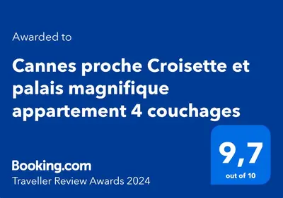 a screenshot of a cell phone with the words games projectile casserole pallas at Cannes proche Croisette et palais magnifique appartement 4 couchages in Cannes