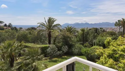 a view of the ocean from the balcony of a house at Cannes centre - Vue Mer, Piscine, Terrasse in Cannes