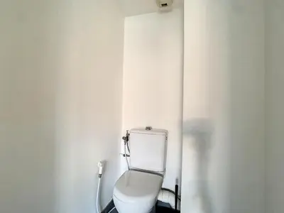 a bathroom with a white toilet in a room at 2p Cannes centre-ville Terrasse in Cannes