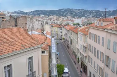 a view of a city street with buildings at Lumineux Studio TERRASSE, Clémenceau-CANNES CENTRE A0B192 in Cannes