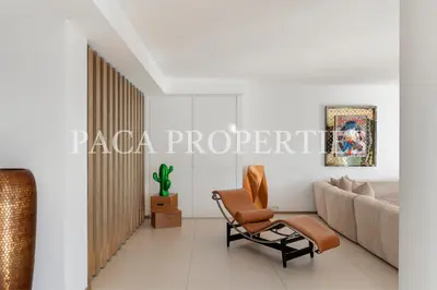 a living room with a couch and a chair at Paca Properties -401- 5 Chambres Luxe in Cannes