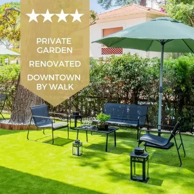 Garden-level apartment 10-min on foot to City Center