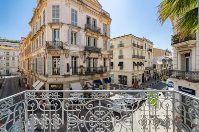 a view from the balcony of a building at Superbe appartement 120m2 au coeur de Cannes in Cannes