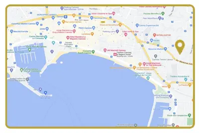 a screenshot of a google map with at Penthouse Cannes 100m2 avec 2 suites et terrasse 80m2 in Cannes
