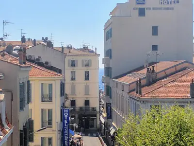 an aerial view of a city with buildings at Citilet 6 Bright, open-plan with large terrace in Cannes