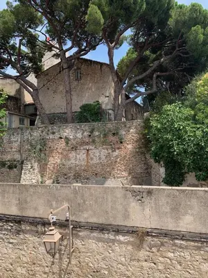 a wall with a street light and trees on it at THE HEART OF CANNES 5MIN BY LA CROISETTE AND BEACH in Cannes