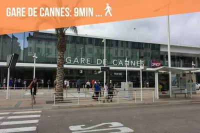 a large building with people walking in front of it at Centre ville à 5 mn à pied du Palais et plages in Cannes