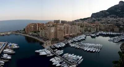 an aerial view of a harbor with boats in the water at CannesVacationRental by AmericanVacationLIving 1BR in Cannes