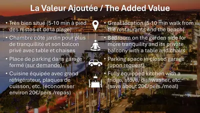 a flyer for la ville adventure the added value at Sunny Mercury - Room in Apartment in Cannes