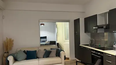 a shower with a glass door in a bathroom at Appartment Cannes City Centre in Cannes