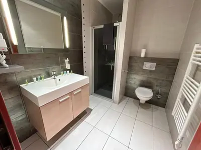 a bathroom with a sink and a toilet at Carnot in Cannes