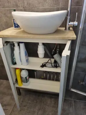 a bathroom vanity with a sink on top of it at Cannes Studio privé climatisé et bon wifi in Cannes