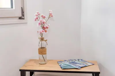a vase with flowers sitting on a table at Cannes 3 pièces Rénové 2023 Vieux Port et Palais Olam Properties in Cannes