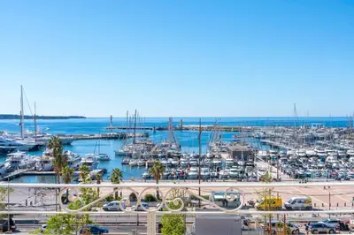 a harbor filled with lots of boats in the water at REF 1926 - Cannes Center - Sea view apartment for rent in Cannes