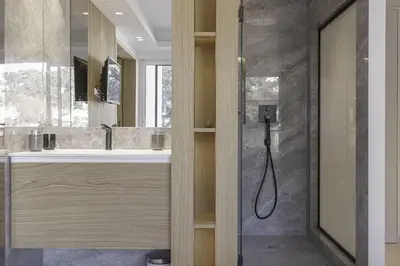 a bathroom with a shower and a sink at Luxury Penthouse Montfleury by Halldis in Cannes