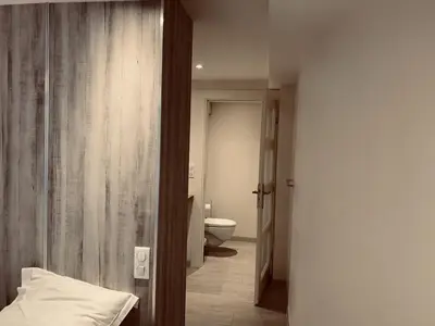 a bathroom with a bed and a toilet in a room at C098- Cannes - Suquet Bel appart - Grande Terrasse in Cannes