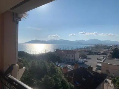 a view of the ocean from a balcony at Bord de mer et commerces 588 in Cannes