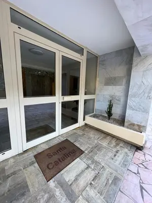 a bathroom with a welcome mat on the floor at Cannes Santa Catalina in Cannes