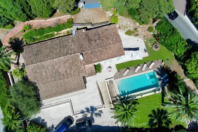 an overhead view of a house with a swimming pool at REF 2135 - Cannes - Villa for rent in Cannes