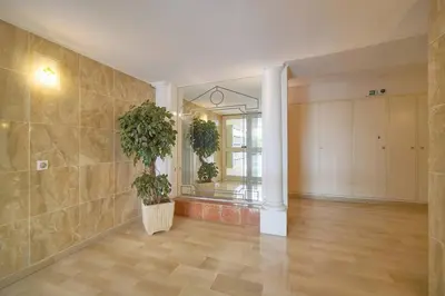 an empty room with two potted plants on the wall at FRGK Gallieni Terrace Quiet Executive Stay Walk to Palais in Cannes