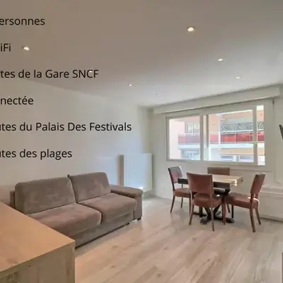 Appartement plein centre proche Palais et plages