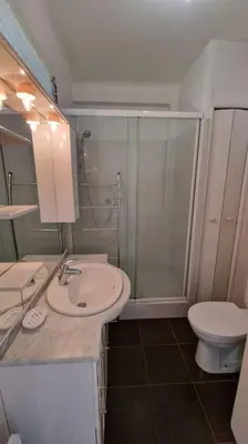 a bedroom with a large bed in a room at Studio for 2 near the Croisette central with balcony 133 in Cannes