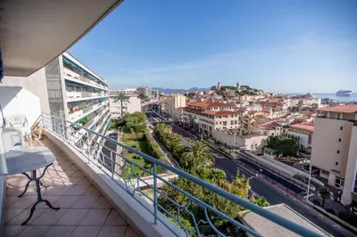 a balcony with a view of a city at Very Nice View by Connexion in Cannes