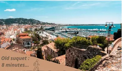 a man standing on top of a building overlooking a city at 1 Chambre Modern D - Calme - Hypercentre à 2 minutes du palais in Cannes