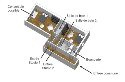 a floor plan of a house at Appartement centre cannes croisette / palais festival in Cannes