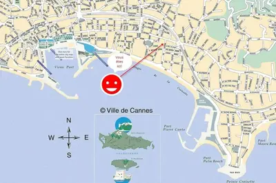 a map of wille mi centers with a red circle at Augusta Palace - T3 **** 74m² - 150m Croisette in Cannes