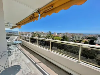 a balcony with a view of a city at Vezelay 3 luxury 3 bedrooms, by Welcome to Cannes in Cannes