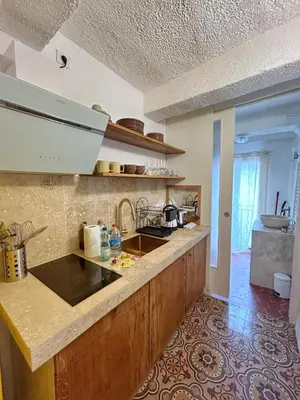 a kitchen with a sink and a counter top at Le Suquet - Charming apartment in Cannes
