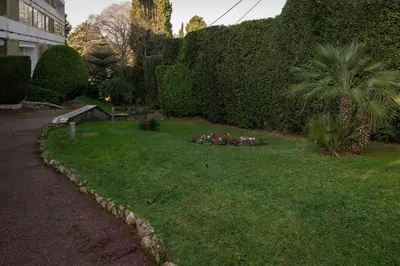a garden with a bunch of flowers in the grass at A081-Cannes Appartement avec terrasse au calme in Cannes