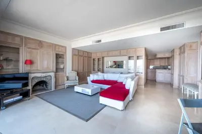 a living room with a couch and a piano at C096-Apt overlooking the Old Port the view is magical in Cannes
