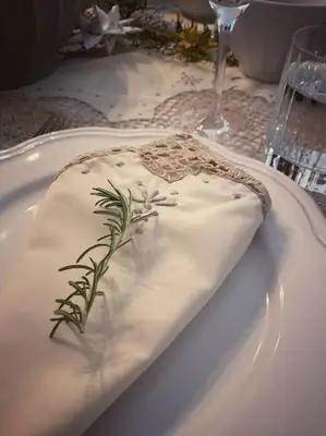 a piece of food on a plate on a table at Villa Lion, gorgeous villa in Le Cannet overlooking Cannes in Le Cannet