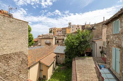 an overhead view of an old town with buildings at Beau 3 pièces à 500m du Palais des Festival in Cannes