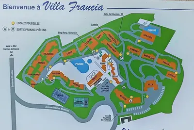 a map of the villa riva reserves at Le Francia - T2 30m2 - Piscine - Vue mer in Cannes