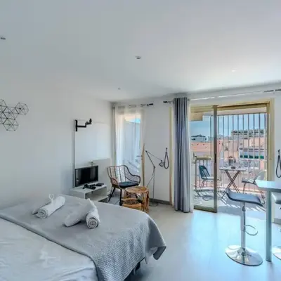 Le Mimosas - Studio Cannes centre - Vue mer Terrasse WIFI climatisation