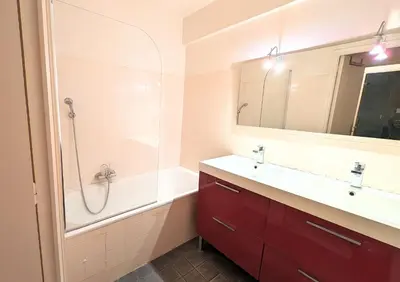 a bathroom with a sink and a shower and a tub at LACOUR7 Palmes dProperties in Cannes