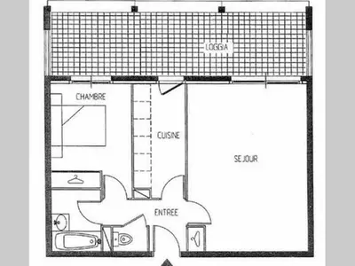 a floor plan of a small apartment with at Hibiscus in Cannes