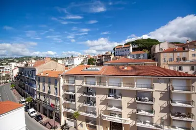 a view of a city from a building at Brand New Central Cannes Apt 2 min walk to Palais in Cannes