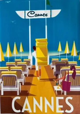 a poster of an empty waiting room with chairs at Appartement 3 Etoiles centre moderne terrasse piscine parking in Cannes