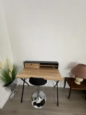 a desk with a laptop on top of it at Studio confortable proche mer deb1890 in Cannes