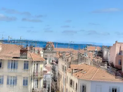 an aerial view of a city with buildings at ROL2 - Beau 2 pièces avec balcon et vue mer latérale in Cannes