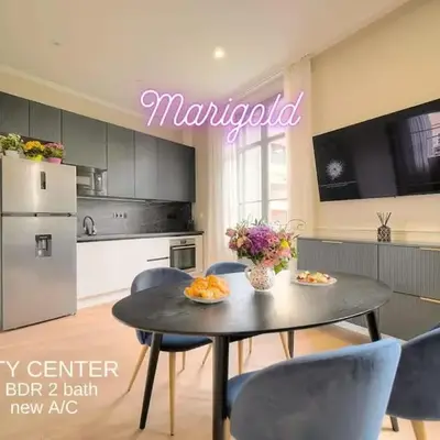 Marigold - 2 Bed 2 bath - AC - 8 min from Palais