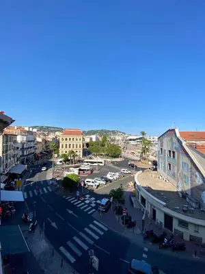 an aerial view of a street in a city at Appartamento coeur du Suquet in Cannes